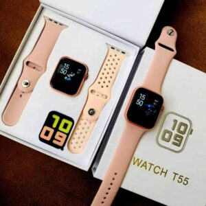 T55 Smart Watch With Dual Straps – Pink Color