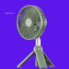 AZEADA PD-F27 Rechargeable Fan With Tripod Stand- Green Color