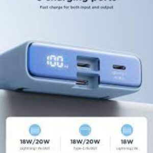 Joyroom JR-PBM01 20W Magnetic Wireless Power Bank With Built-In Cable & Kickstand 10000mAh-Blue Colo