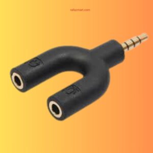 U-Shape Converter- 3.5mm Audio Splitter For Headphone And Microphone- Black