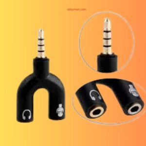 U-Shape Converter- 3.5mm Audio Splitter For Headphone And Microphone- Black