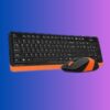 A4TECH FG1010 Wireless Keyboard Mouse Combo With Bangla – Orange Color