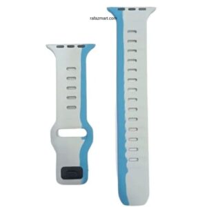 Dual Color 42mm-44mm-45mm-49mm Soft Silicone Watch Straps- Blue Gray