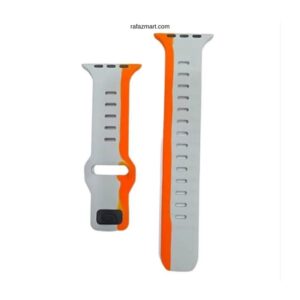 Dual Color 42mm-44mm-45mm-49mm Soft Silicone Watch Straps- Orange Gray