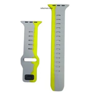Dual Color 42mm-44mm-45mm-49mm Soft Silicone Watch Straps- Yellow Gray