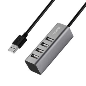 HOCO HB1 USB-A HUB Charging And Data Sync – Grey Color