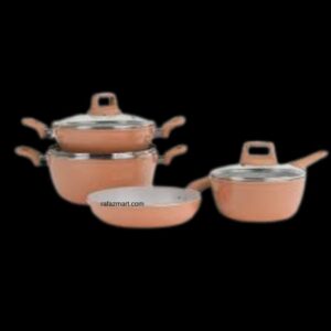 Kiam Die-Casting 7 Set Non-Stick Pan Ceramic Coated-Brown Color