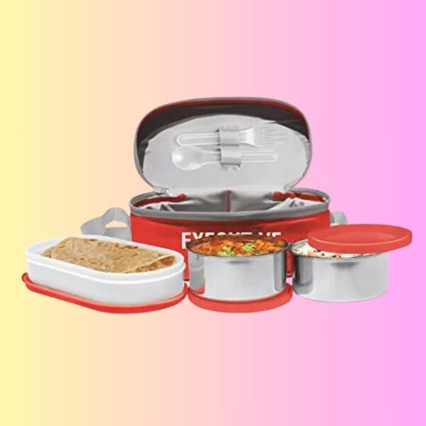 Milton Corporate Lunch 3 Stainless Steel Lunch Box- Red Color